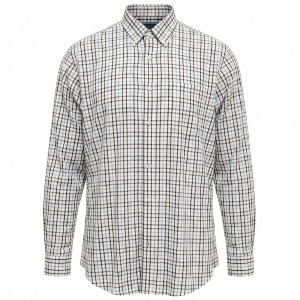 Arrow Mens Large Plaid Button Up Office Dress Shirt